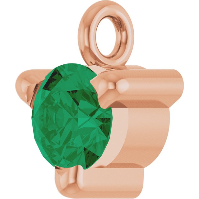 Lab-Grown Emerald Petite Pavé® Dangle