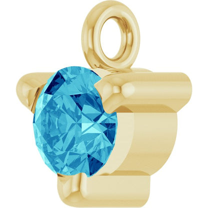 Natural Blue Zircon Petite Pavé® Dangle