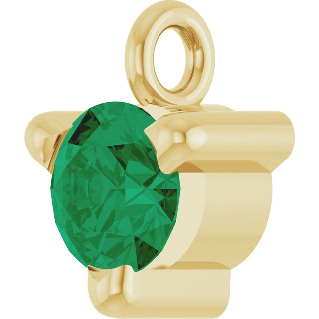 Lab-Grown Emerald Petite Pavé® Dangle
