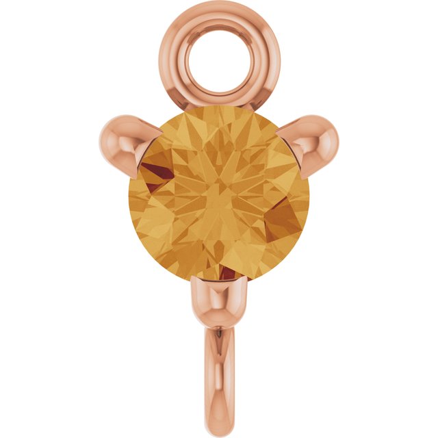 Natural Citrine Link, 4 mm x 7.25 mm