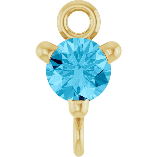 Natural Aquamarine Link, 4 mm x 7.25 mm