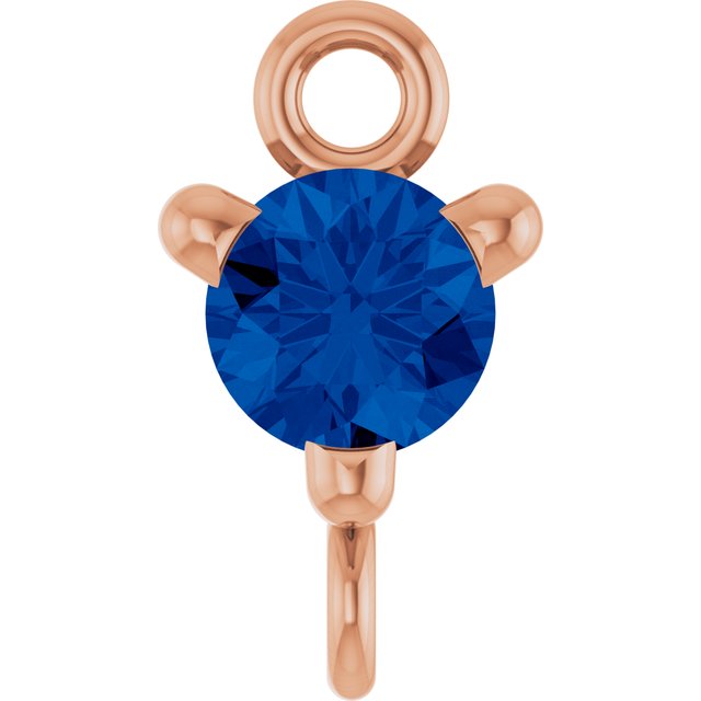 Natural Blue Sapphire Link, 4 mm x 7.25 mm