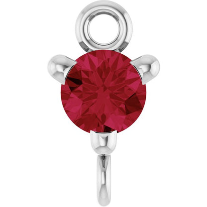 Natural Ruby Link, 4 mm x 7.25 mm