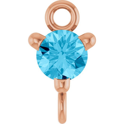 Natural Aquamarine Link, 4 mm x 7.25 mm
