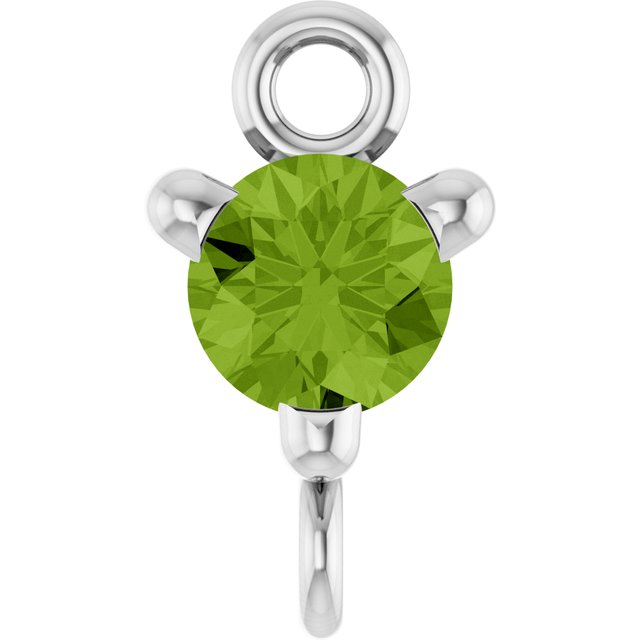 Natural Peridot Link, 4 mm x 7.25 mm