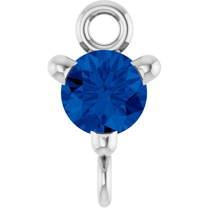 Natural Blue Sapphire Link, 4 mm x 7.25 mm