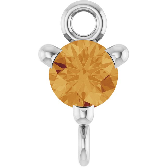 Natural Citrine Link, 4 mm x 7.25 mm
