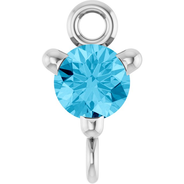 Natural Aquamarine Link, 4 mm x 7.25 mm