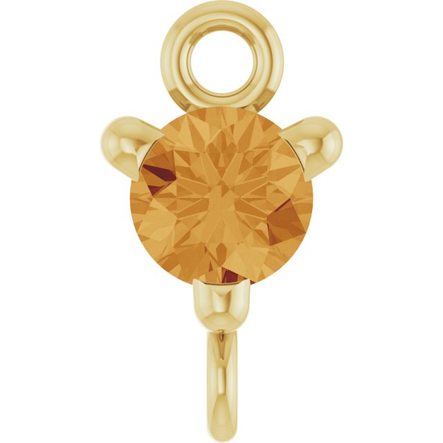 Natural Citrine Link, 4 mm x 7.25 mm