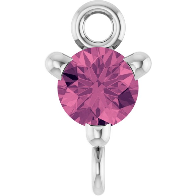 Natural Pink Tourmaline Link, 4 mm x 7.25 mm