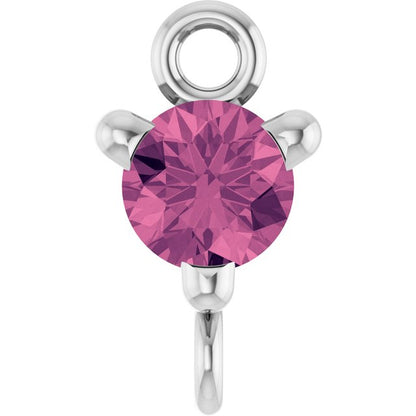 Natural Pink Tourmaline Link, 4 mm x 7.25 mm
