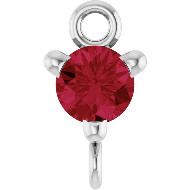 Lab-Grown Ruby Link, 4 mm x 7.25 mm