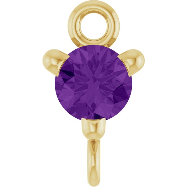 Natural Amethyst Link, 4 mm x 7.25 mm