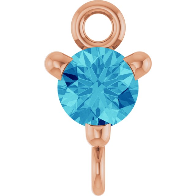 Natural Blue Zircon Link, 4 mm x 7.25 mm