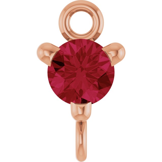 Natural Ruby Link, 4 mm x 7.25 mm