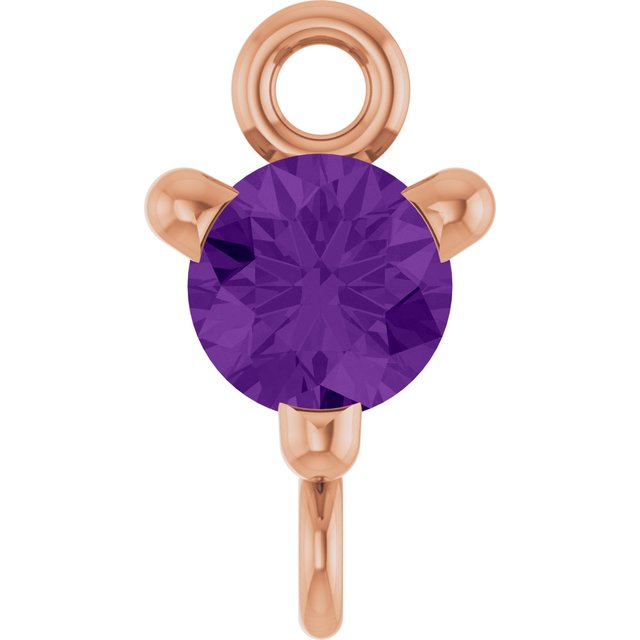 Natural Amethyst Link, 4 mm x 7.25 mm