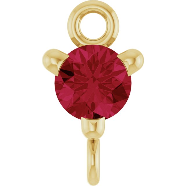 Natural Ruby Link, 4 mm x 7.25 mm