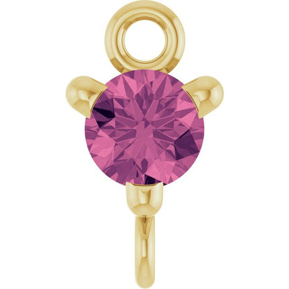 Natural Pink Tourmaline Link, 4 mm x 7.25 mm