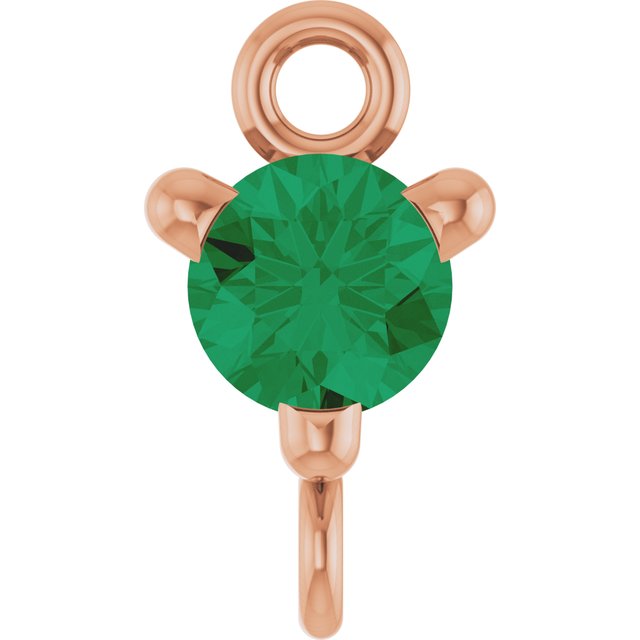 Lab-Grown Emerald Link, 4 mm x 7.25 mm