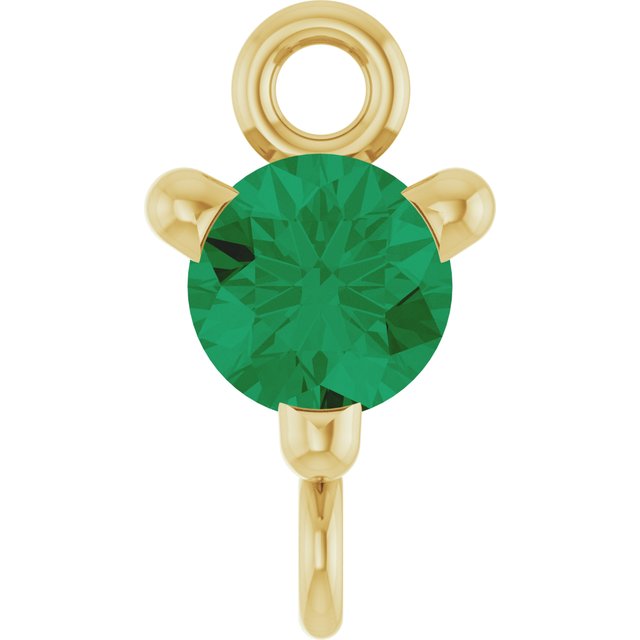Lab-Grown Emerald Link, 4 mm x 7.25 mm