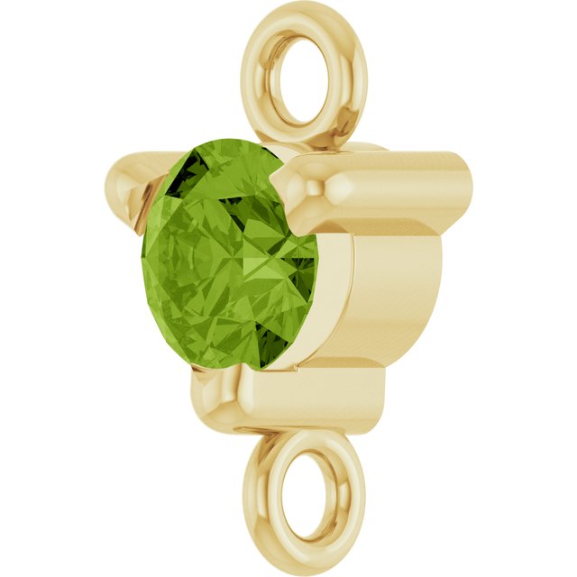 Natural Peridot Link, 4 mm x 7.25 mm