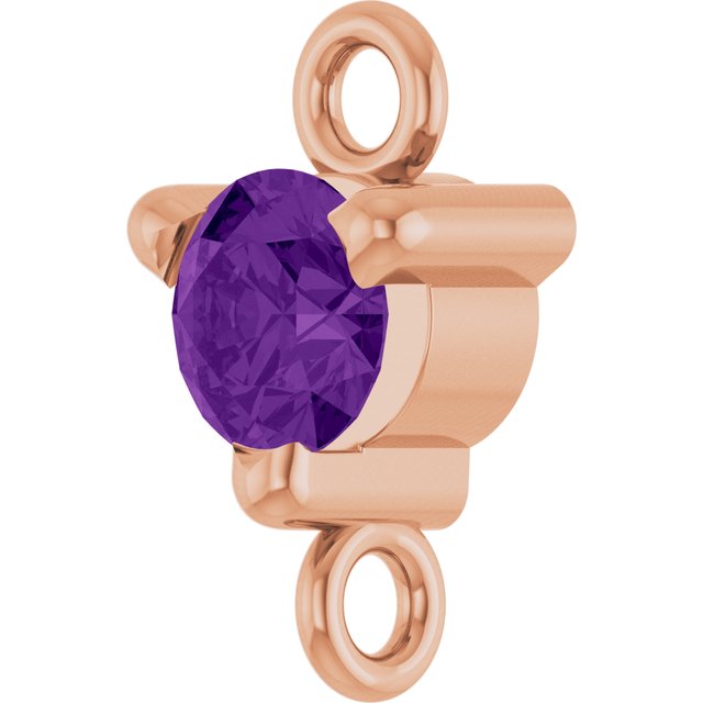 Natural Amethyst Link, 4 mm x 7.25 mm