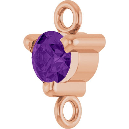 Natural Amethyst Link, 4 mm x 7.25 mm