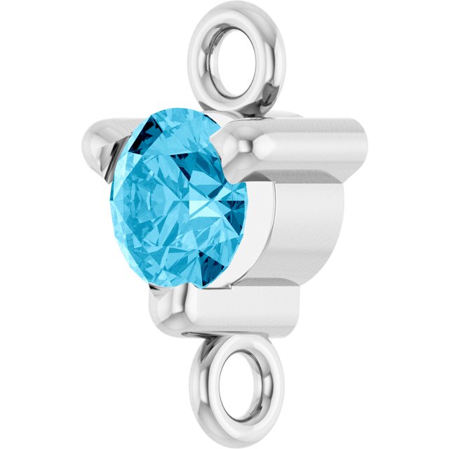 Natural Aquamarine Link, 4 mm x 7.25 mm