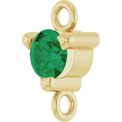 Lab-Grown Emerald Link, 4 mm x 7.25 mm
