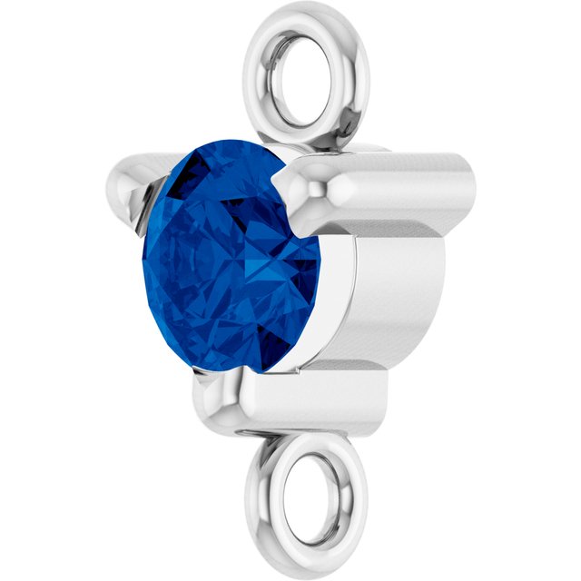 Natural Blue Sapphire Link, 4 mm x 7.25 mm