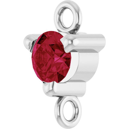 Natural Ruby Link, 4 mm x 7.25 mm