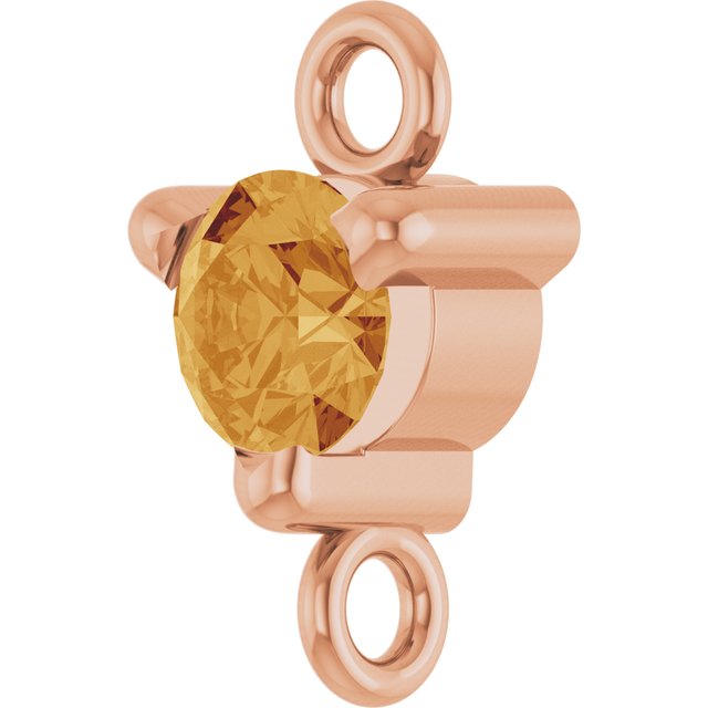 Natural Citrine Link, 4 mm x 7.25 mm