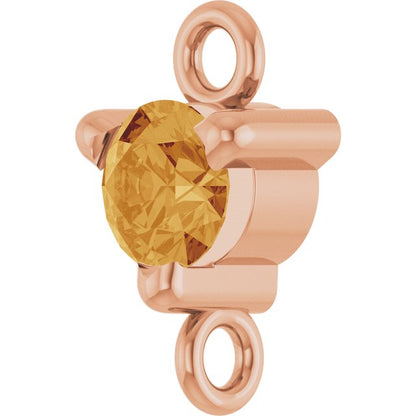 Natural Citrine Link, 4 mm x 7.25 mm