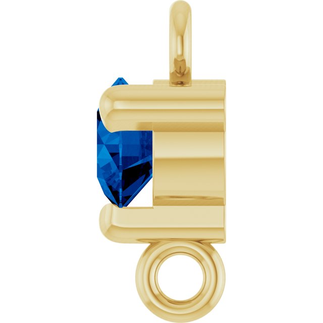 Natural Blue Sapphire Link, 4 mm x 7.25 mm