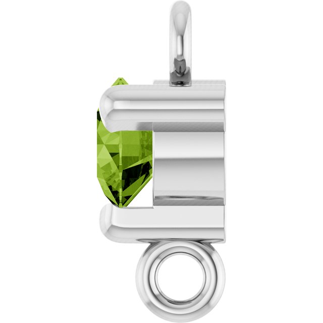 Natural Peridot Link, 4 mm x 7.25 mm