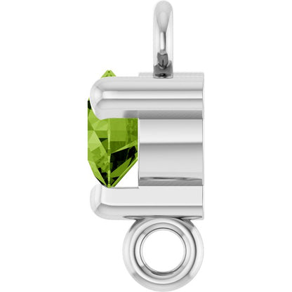 Natural Peridot Link, 4 mm x 7.25 mm