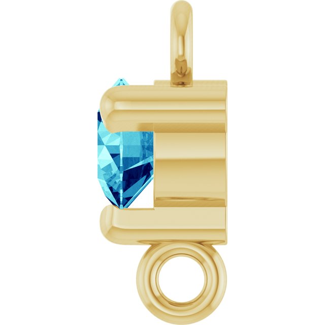 Natural Blue Zircon Link, 4 mm x 7.25 mm