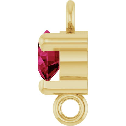 Natural Ruby Link, 4 mm x 7.25 mm