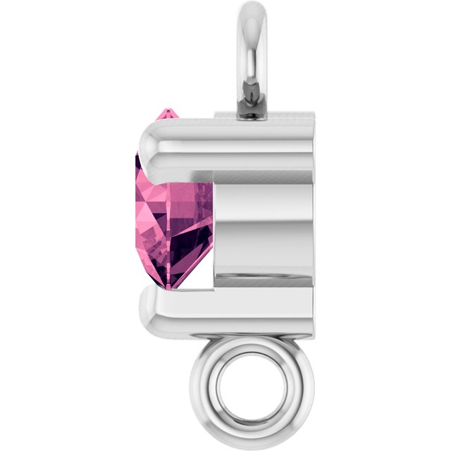 Natural Pink Tourmaline Link, 4 mm x 7.25 mm