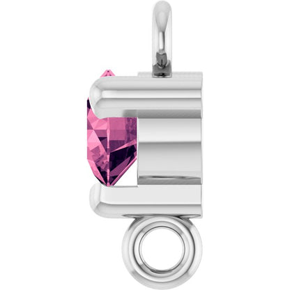 Natural Pink Tourmaline Link, 4 mm x 7.25 mm