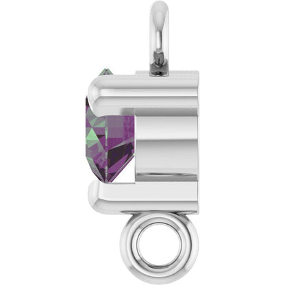 Lab-Grown Alexandrite Link, 4 mm x 7.25 mm