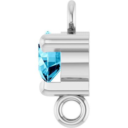 Natural Aquamarine Link, 4 mm x 7.25 mm