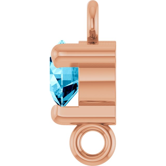 Natural Aquamarine Link, 4 mm x 7.25 mm