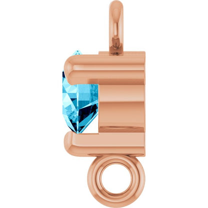 Natural Aquamarine Link, 4 mm x 7.25 mm