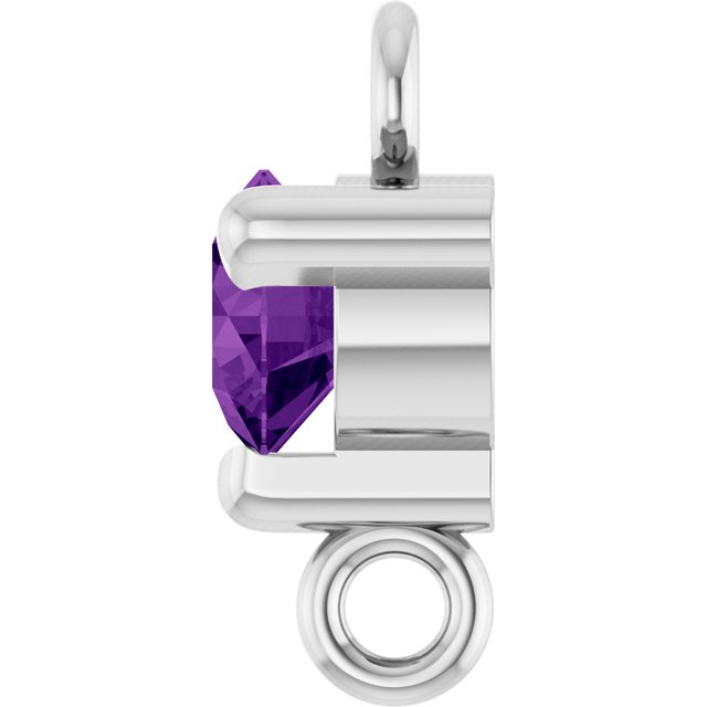 Natural Amethyst Link, 4 mm x 7.25 mm