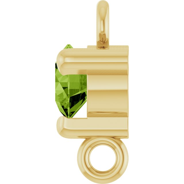 Natural Peridot Link, 4 mm x 7.25 mm