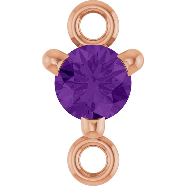 Petite Pavé® Natural Amethyst Link, 4 mm x 7.25 mm