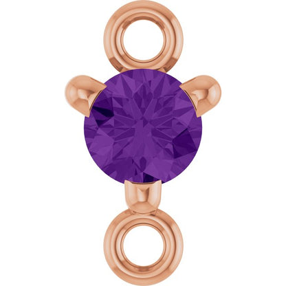 Petite Pavé® Natural Amethyst Link, 4 mm x 7.25 mm