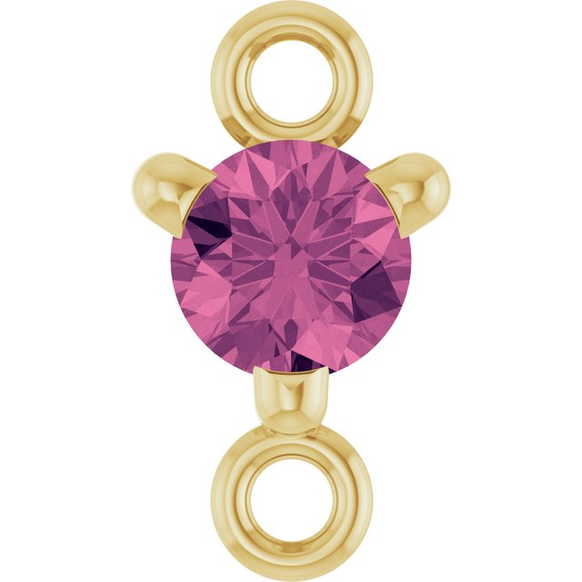 Petite Pavé® Natural Pink Tourmaline Link, 4 mm x 7.25 mm