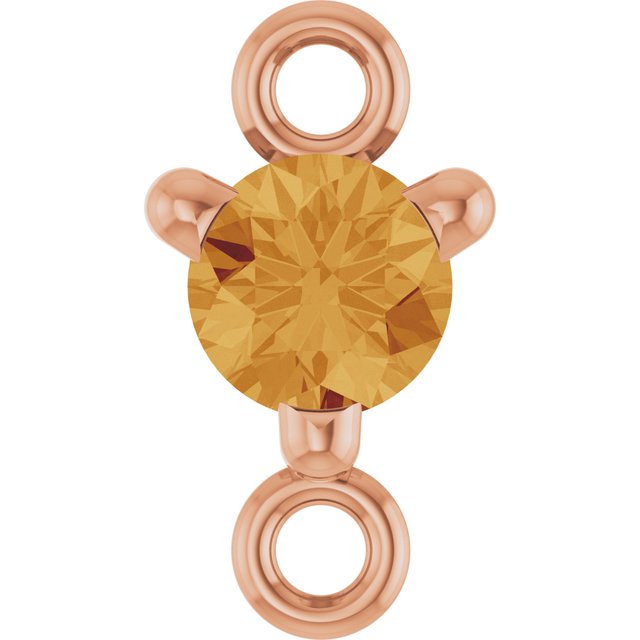 Petite Pavé® Natural Citrine Link, 4 mm x 7.25 mm